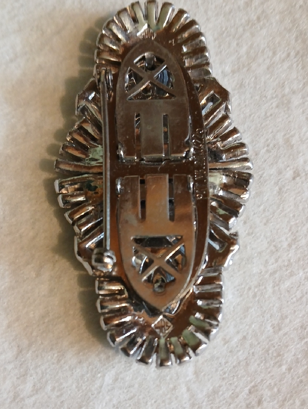 Vintage Ralph Polcini Rhinstone Dress Pin - Picture 5 of 6
